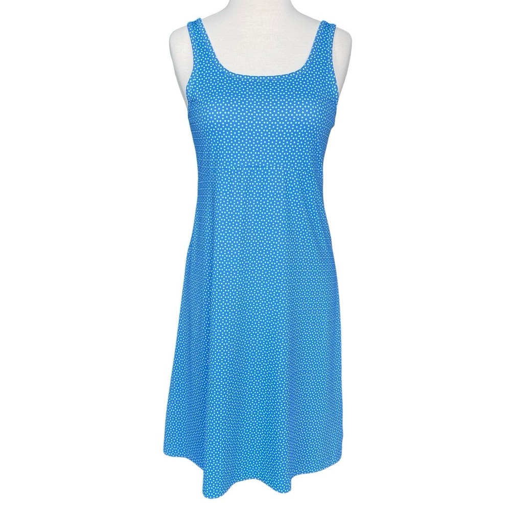 Columbia PFG Freezer III Dress Women's Blue Polka dot Sleeveless UPF Size Small